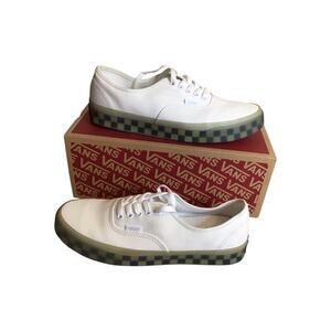 Vans Authentic sneakers White colorway  green translucent checkerboard Sz.9.5